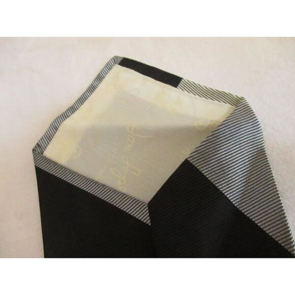 Vintage Mens Silk Neck Tie Red 3.75” 54" Don Loper grey Stripes - Picture 6 of 6